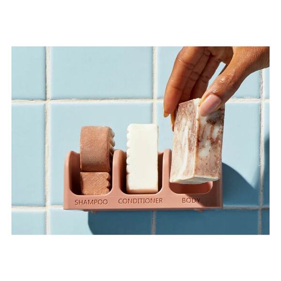 KITSCH Self-Draining Soap Dish - Terracotta & Solid Conditioner Castor Oil - Picture 4 of 5